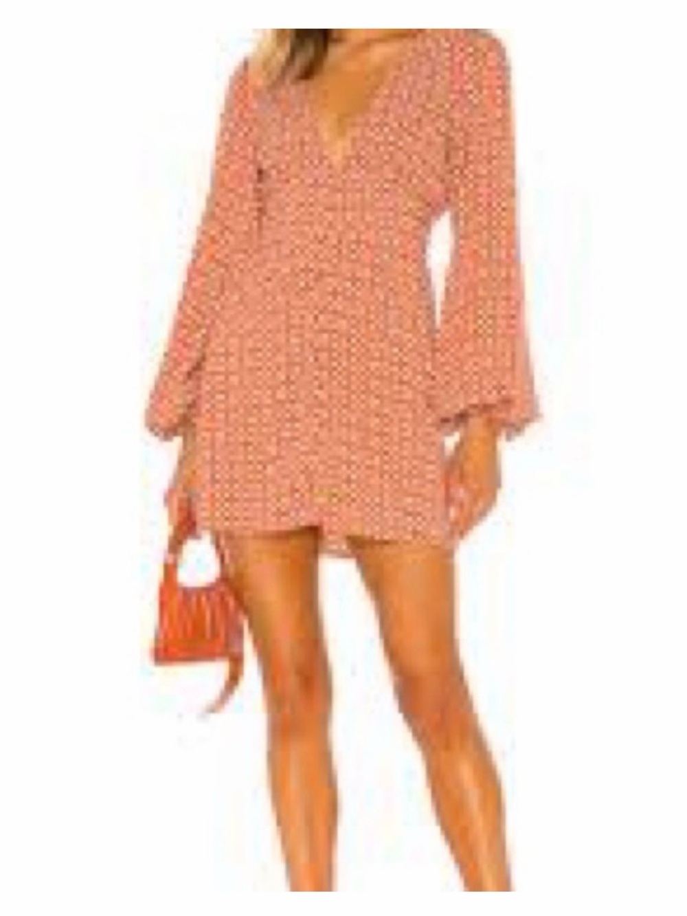House of Harlow 1960 Orange & Tan Long Sleeve Dress